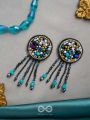 Velaam- The Sandy Beach- Stones and Glass Beads Embroidered Earrings