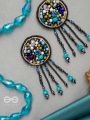 Velaam- The Sandy Beach- Stones and Glass Beads Embroidered Earrings