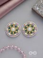 Bhanemi- The Circle of Light- Pearls and Stones Embroidered Earrings