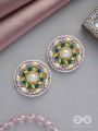 Bhanemi- The Circle of Light- Pearls and Stones Embroidered Earrings