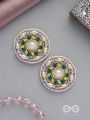 Bhanemi- The Circle of Light- Pearls and Stones Embroidered Earrings