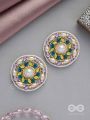 Bhanemi- The Circle of Light- Pearls and Stones Embroidered Earrings