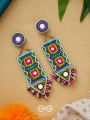 Shalya- The Adorned Arrow- Stones, Sequins and Resham Embroidered Earrings