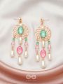 The Rainbow Mist- Golden Pearl Earrings