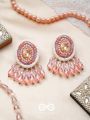 Praatika- The Pink Rose- Pearls and Glass Drops Embroidered Earrings