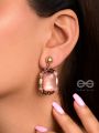 The Pink Peony- Golden Embellished Earrings