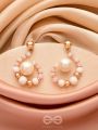 The Snow Flurry- Golden Pearl Earrings