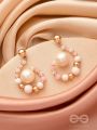 The Snow Flurry- Golden Pearl Earrings