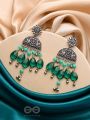 The Emerald Eden- Oxidised Embellished Earrings