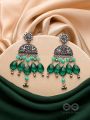 The Emerald Eden- Oxidised Embellished Earrings