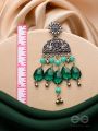 The Emerald Eden- Oxidised Embellished Earrings