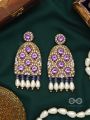 Urvya- The Beautiful Lakes- Pearls & Stones Embroidered Earrings