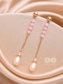 The Blushing Bud - Golden Pearl Earrings