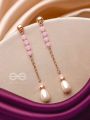 The Blushing Bud - Golden Pearl Earrings