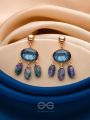 The Bonnie Blue- Golden Embellished Drop Earrings