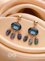 The Bonnie Blue- Golden Embellished Drop Earrings