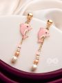 The Dinky Dolphin- Golden Pearl Earrings