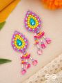 Samvarta- The Rain Cloud- Pearls, Stones & Sequins Embroidered Earrings