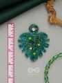 Parnin- The Verdant Leaf- Stones, Sequins & Glass Beads Embroidered Earrings