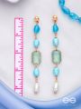 The Pastel Pops- Golden Pearl Earrings (Blue)