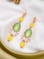 The Lime Drops- Golden Embellished Earrings