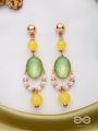 The Lime Drops- Golden Embellished Earrings