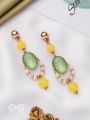 The Lime Drops- Golden Embellished Earrings