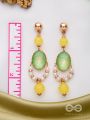 The Lime Drops- Golden Embellished Earrings