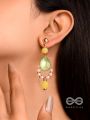 The Lime Drops- Golden Embellished Earrings