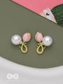 BUDDING PEARLS - PINK AND GODEN STUDS