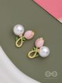 BUDDING PEARLS - PINK AND GODEN STUDS