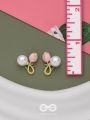 BUDDING PEARLS - PINK AND GODEN STUDS