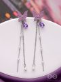 A PURPLE MIRACLE - SILVER PEARL EAR JACKETS