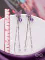 A PURPLE MIRACLE - SILVER PEARL EAR JACKETS