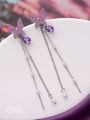 A PURPLE MIRACLE - SILVER PEARL EAR JACKETS