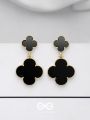 GOOD LUCK CHARM - GOLDEN & BLACK DROP EARRINGS