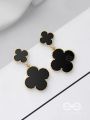 GOOD LUCK CHARM - GOLDEN & BLACK DROP EARRINGS