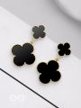 GOOD LUCK CHARM - GOLDEN & BLACK DROP EARRINGS