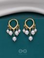 SWIRLS 'N TWIRLS - GOLDEN PEARLS DROP EARRINGS