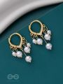 SWIRLS 'N TWIRLS - GOLDEN PEARLS DROP EARRINGS