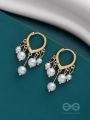 SWIRLS 'N TWIRLS - GOLDEN PEARLS DROP EARRINGS