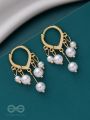 SWIRLS 'N TWIRLS - GOLDEN PEARLS DROP EARRINGS