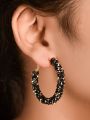 THE PARTY POPPERS ILLUMINATING STATEMENT HOOPS - Black