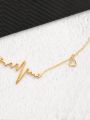 The Elegant Casual Heartbeat Necklace- Golden