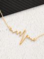 The Elegant Casual Heartbeat Necklace- Golden