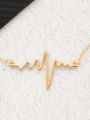 The Elegant Casual Heartbeat Necklace- Golden