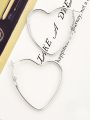 Love Me Like I do - Trendy Heart Hoops- Silver