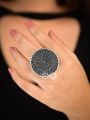 The Geometric Mesh - Oxidised Boho Ring