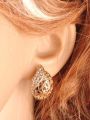 Golden Rhinestone Drop Stud Earrings