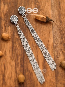 The Intricate Circles - Chain-Tasseled Boho Earrings